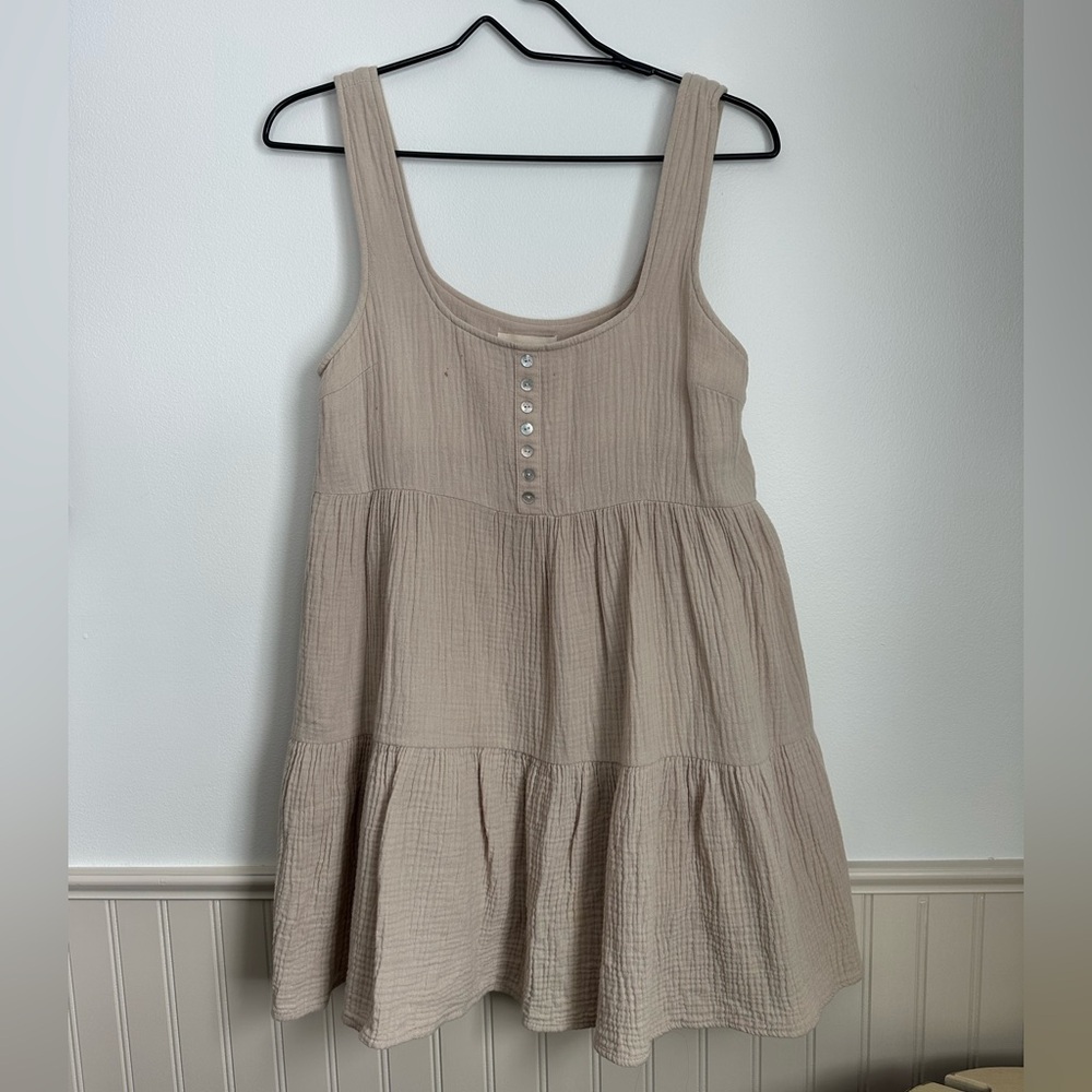 Urban Outfitters Beige Button-Front Tunic